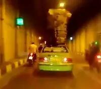 اقدام خطرناک راننده یک خودرو در تونل‌های تهران + فیلم