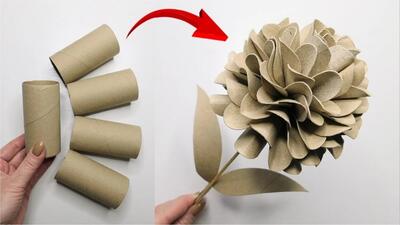 ببینید چه کارهای شگفت انگیزی می توانید با رول های دستمال توالت انجام دهید! کاردستی گل کاغذی