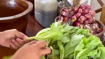 (ویدئو) نحوه پخت یک غذای محلی با جگر زغالی توسط یک دختر نوجوان سنگاپوری