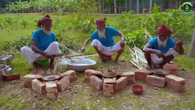 (ویدئو) پخت 20 کیلو چلو سیرابی توسط سه پدربزرگ 70 ساله مشهور هندی