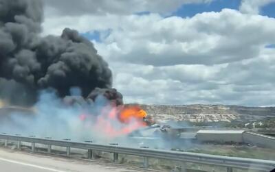 (ویدئو) آتش‌سوزی قطار حمل بنزین در آمریکا