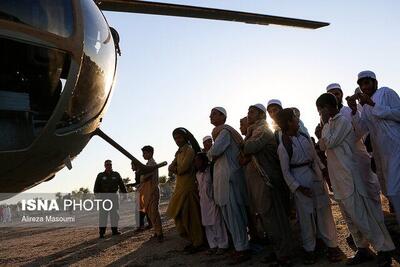 حضور امیر خلبان واحدی در مناطق سیل‌زده سیستان و بلوچستان