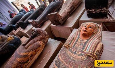 لحظه شگفت انگیز بازکردن یک تابوت مصری توسط باستان شناسان+ویدیو
