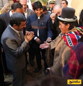 شگرد متفاوت احمدی‌نژاد برای دست ندادن با زنان(عکس) - عصر خبر