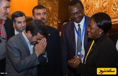 تصاویر | شگرد متفاوت محمود احمدی نژاد برای دست ندادن با زنان - عصر خبر