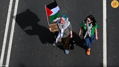 (تصاویر) هزاران نفر در انگلیس برای فلسطین راهپیمایی کردند
