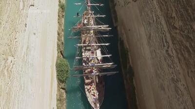 (ویدئو) کشتی بادبانی قرن ۱۹ مشعل المپیک را از یونان به فرانسه می‌رساند