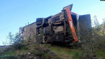 تصادف مرگبار اتوبوس ایرانی در ارمنستان + فیلم