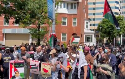 فیلم/ تجمع حمایت از فلسطین بیخ گوش کاخ سفید
