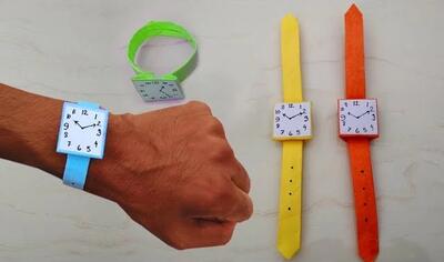 نحوه ساخت ساعت کاغذی آسان / ساعت مچی اوریگامی