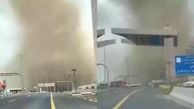 (ویدئو) لحظه وقوع گردباد در یکی از شهرهای عربستان
