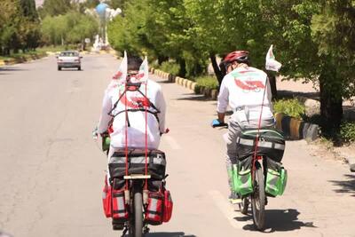 رکاب‌زنی مسیر کرمان - تهران به یاد شهدای امدادگر حمله تروریستی