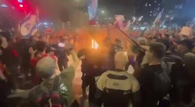 فیلم/وضعیت خیابان‌های تل آویو و تظاهرات ضددولتی صهیونیست‌ها