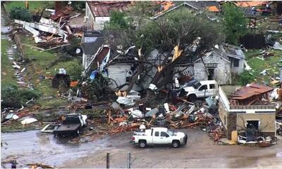 وقوع طوفان در اوکلاهامای آمریکا/ ۳۴ نفر کشته و زخمی شدند+ فیلم
