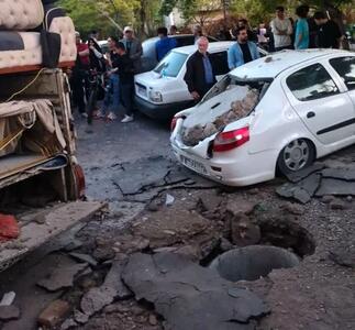 لحظه انفجار وحشتناک چاه فاضلاب یک مجتمع تجاری در تبریز+ویدیو