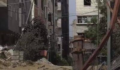 لحظاتی دلهره‌آور از انفجار برج مسکونی در غزه+ فیلم