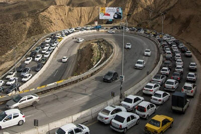 ترافیک  در آزادراه تهران- شمال  سنگین شد