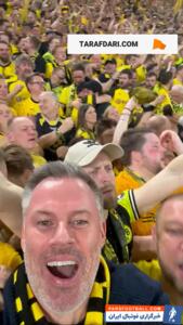 حضور جیمی کرگر در دیوار زرد هواداران دورتموند و خوشحالی شدید از به ثمر رسیدن گل نیکلاس فولکروگ / فیلم - پارس فوتبال | خبرگزاری فوتبال ایران | ParsFootball