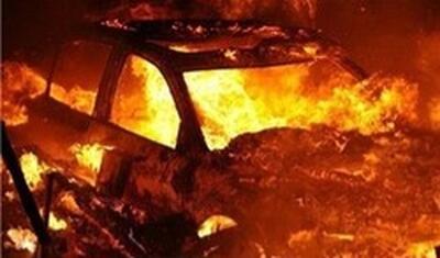 آتش سوزی پژو ۴۰۵ و فوت سه تن در جاده یاسوج _ بابامیدان