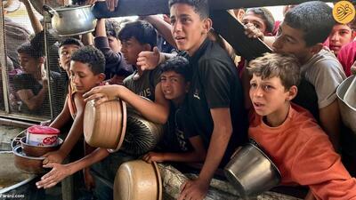 (تصاویر) التماس کودکان فلسطینی برای یک کاسه غذای گرم