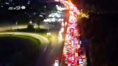 ترافیک سنگین دیشب در جاده‌های خروجی گیلان