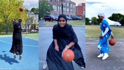 تبلیغ عجیب گوشی با حجاب شال و روسری در قلب آمریکا + ویدئو