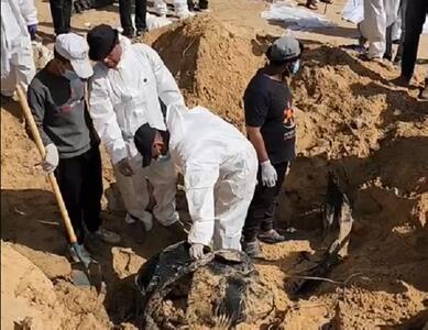 افزایش تعداد گورهای دسته جمعی کشف شده در غزه/ کشف ۴۹ جسد دیگر
