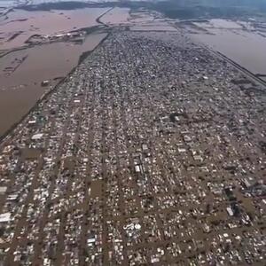 تصاویر هوایی از حجم ویرانی های عظیم سیل در برزیل | ویدئو