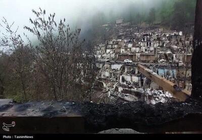 روستای ‌‌امامزاده ابراهیم یک هفته پس از آتش‌سوزی