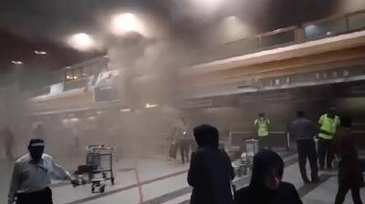 (ویدیو) آتش‌سوزی در فرودگاه لاهور پاکستان؛ پرواز حجاج به تعویق افتاد