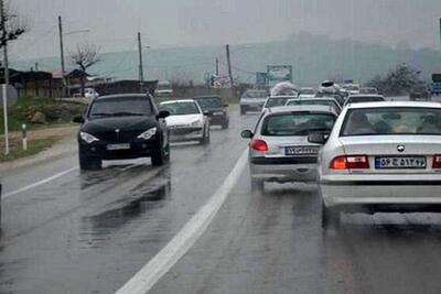 لغزندگی جاده های خراسان شمالی بر اثر بارش باران