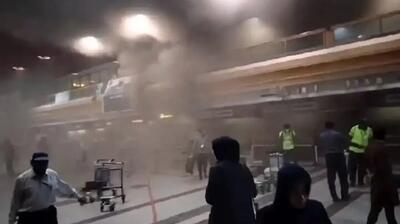 آتش‌سوزی در فرودگاه لاهور پاکستان+ فیلم