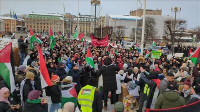 تظاهرات مردم سوئد در دفاع از غزه+ فیلم