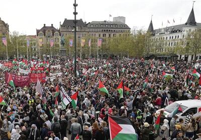 برگزاری اعتراضات ضد اسرائیلی در سوئد - تسنیم