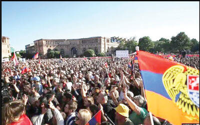 معترضان در ارمنستان     خواستار استعفای پاشینیان شدند