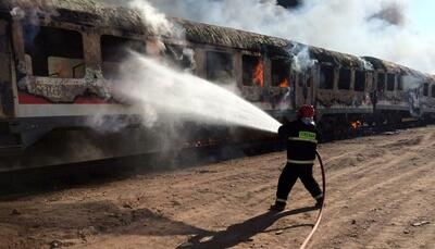 آتش سوزی قطار حومه ای هشتگرد - تهران