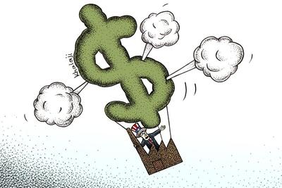 «اعتیاد» اقتصاد ایالات متحده به دلار آمریکایی/ کاریکاتور