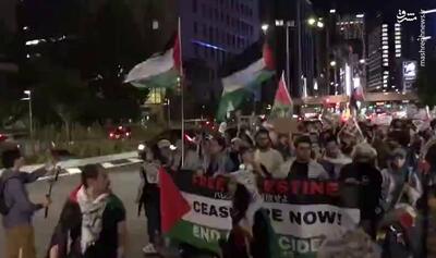 فیلم/ تظاهرات شبانه مردم توکیو در حمایت از غزه