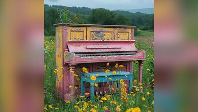 نقش هنر در حفظ محیط زیست: پیانو های همرنگ طبیعت (عکس)