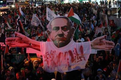 عکس/ تجمع گسترده ضداسرائیلی در استانبول