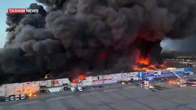 اولین فیلم از آتش‌سوزی هولناک مرکز خرید لهستان