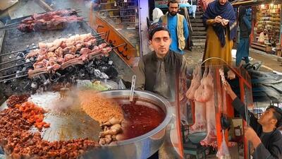 غذای خیابانی در افغانستان؛ از ماهیچه و سیب زمینی پخته تا کباب (فیلم)