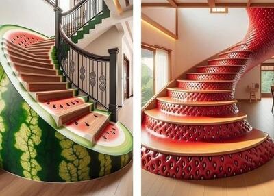 اگه پله های رو از روی میوه ها می‌ساختند این شکلی میشدند !
