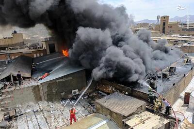 آتش‌سوزی در یک انبار بزرگ در تهران+ فیلم