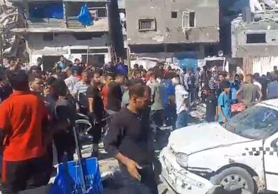 حمله وحشیانه صهیونیست‌ها به تجمع غیرنظامیان در شهر غزه - تسنیم