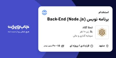 استخدام برنامه نویس Back-End (Node.js) در تسلا کلاد