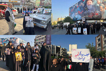 آغاز مراسم وداع مردم تهران با رئیس جمهور شهید و 7 شهید همراهش/ تصاویر حضور ملت داغدیده در مراسم
