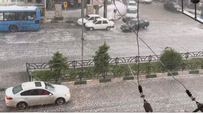 بارش تگرگ شهروندان ارومیه را غافلگیر کرد + فیلم