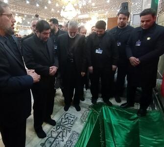 حضور مخبر در مراسم وداع پایانی و تدفین پیکر شهید امیرعبداللهیان