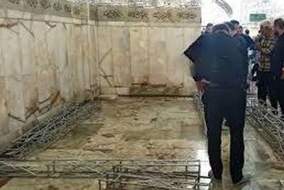 ببینید | اولین تصویر از محل دفن امیرعبداللهیان در حرم عبدالعظیم(ع)